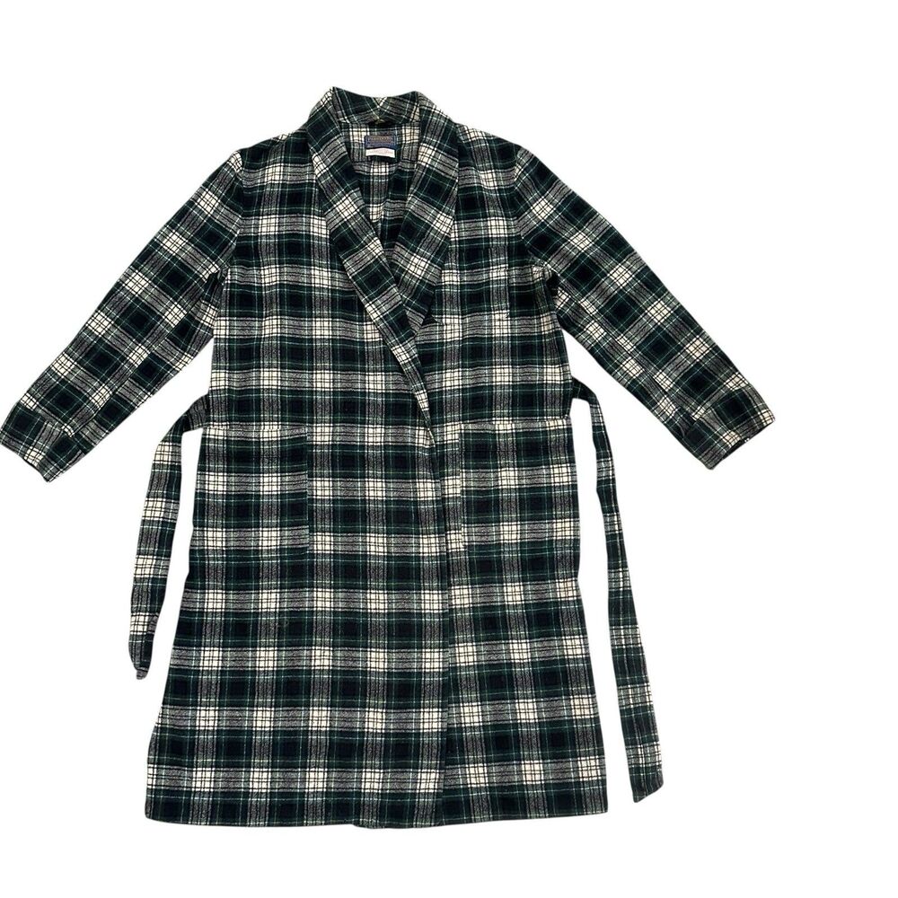 Vintage Pendleton Wool Robe Campbell Dress Tartan Plaid Unisex Size Large 90s 80